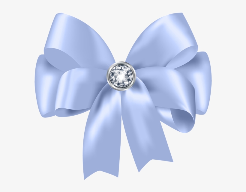 Beautiful Blue Bow With Diamond Png Clip Art - Diamond Bow Tie Png, transparent png download