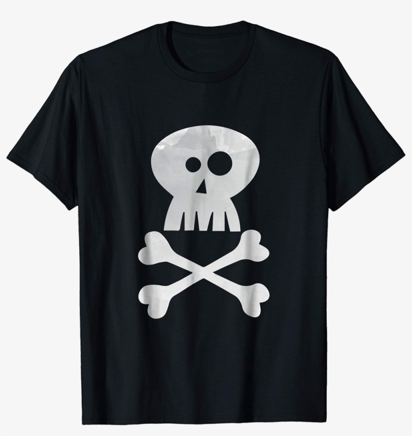 Cartoon Skull And Crossbones T-shirt - Skull & Crossbones T-shirt, transparent png download
