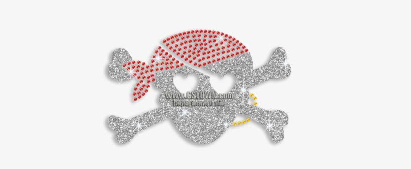 Cute Pirate Skull Hearts Rhinestone Glitter Iron On - Crab, transparent png download
