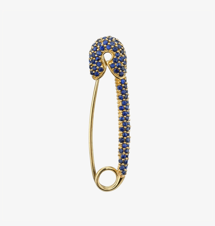 Large Sapphire Safety Pin Earring - Bangle, transparent png download