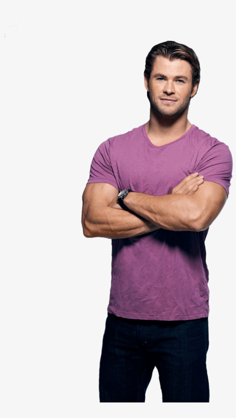 Chris Hemsworth Purple Tshirt - Chris Hemsworth Png, transparent png download