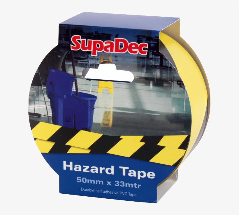 Supadec Hazard Warning Tape 50mm X 33m - Yellow & Black Supadec Hazard Warning Tape, transparent png download