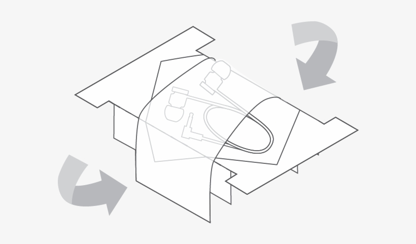 Fold Down The Filmed Sides Of The Insert - Illustration, transparent png download