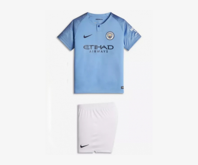 18/19 Kid Manchester City Home Uniform Jersey Kit - 894480 489, transparent png download