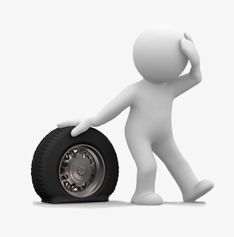 Tyre Insurance For Run Flat Tyres - Car With Flat Tyre, transparent png download