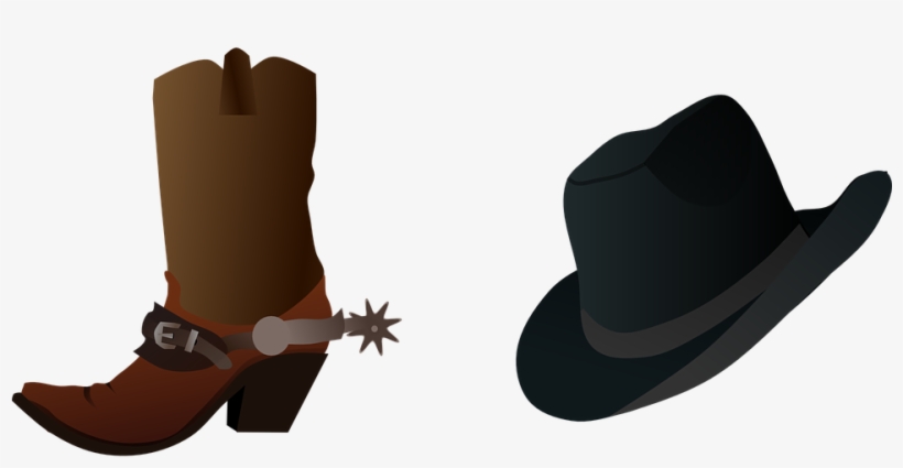 Western Texas Hat Boot Cowboy Cowboy Cowbo - Cowboy Boot And Hat Shower Curtain, transparent png download