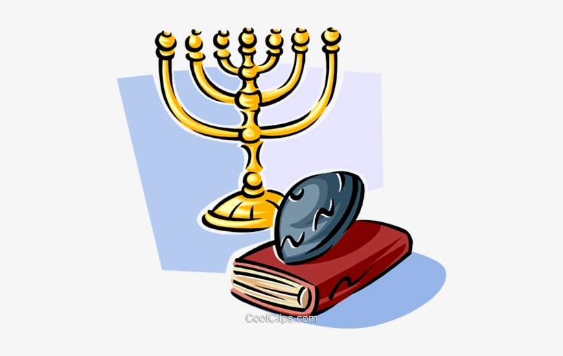 Menora, Kippa Und Bibel Vektor Clipart Bild - Judentum Clipart, transparent png download