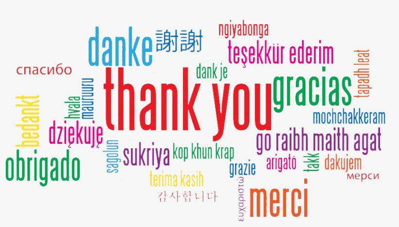 2017 Campaign Givers - Multi Language Thank You, transparent png download