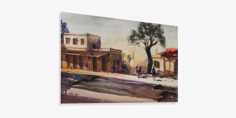 The Old Train Station Canvas Print - Painting, transparent png download