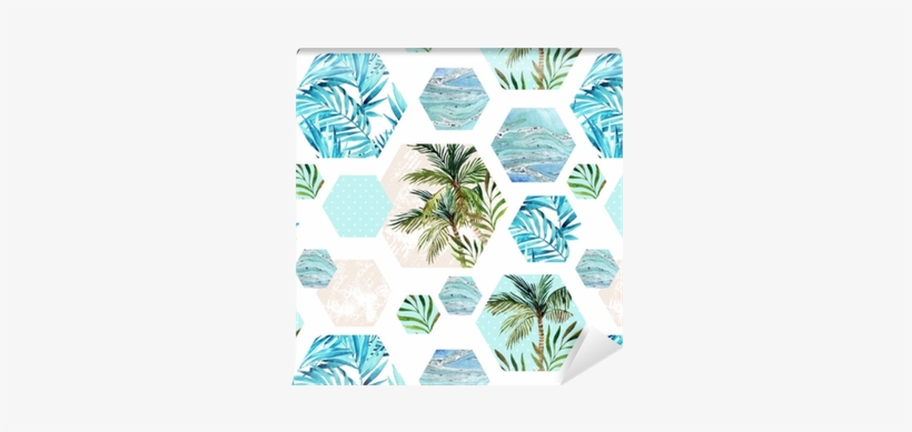 Abstract Summer Geometric Hexagon Shapes Seamless Pattern - Geometry, transparent png download