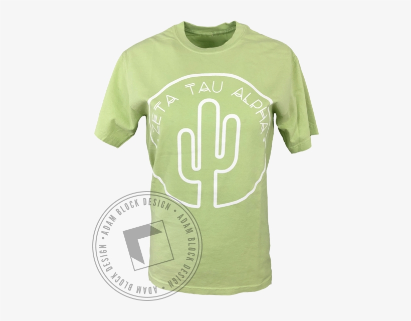 Zeta Tau Alpha Cactus Outline Tshirt By Adam Block - Rush Sigma Nu Shirt, transparent png download