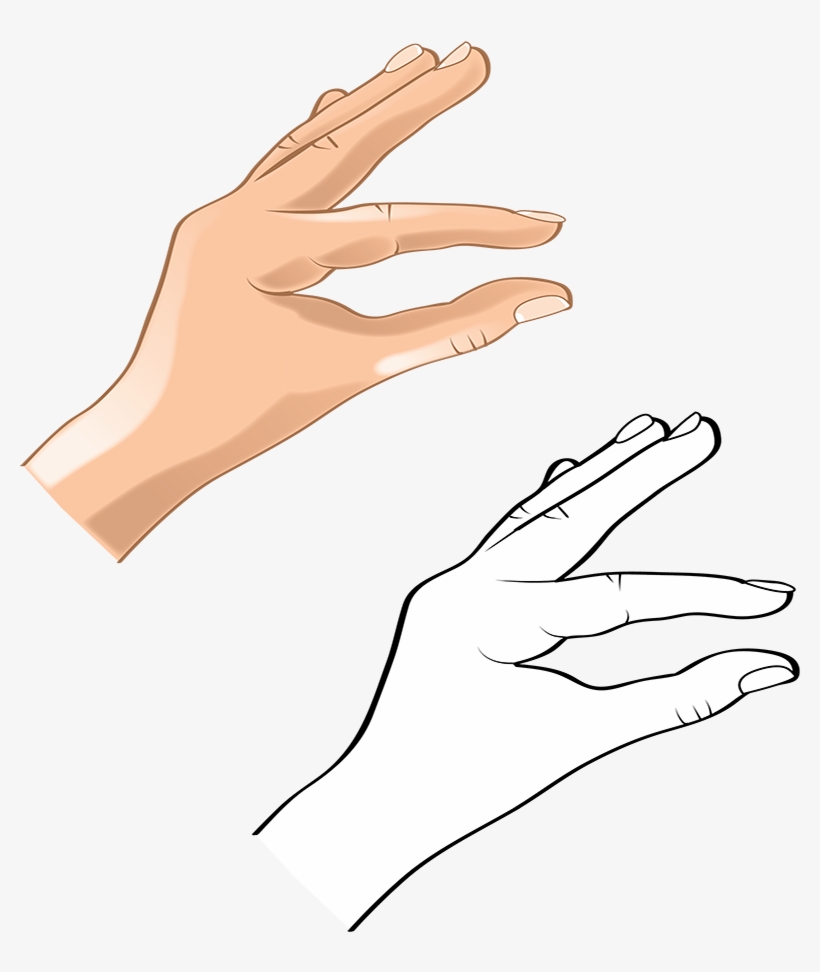 Hand Gesture C Bw Hand 9-01 - Gesture, transparent png download