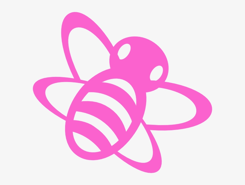 Pink Bee Clip Art At Clker - Pink Bee Clipart, transparent png download