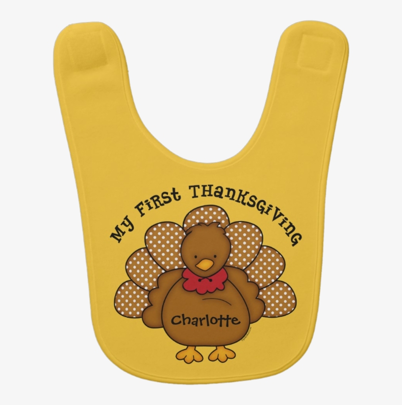 First Thanksgiving Personalized Baby Bib - Baby Turkey 1st Thanksgiving Hoodie, transparent png download