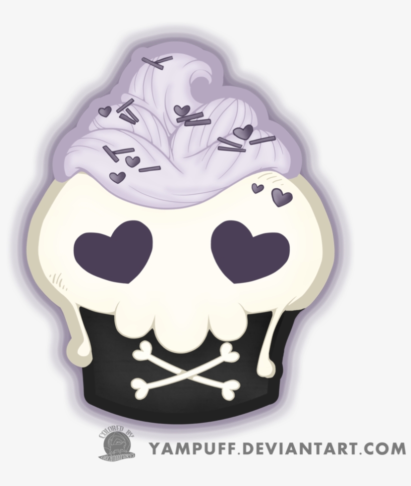 Skull Cupcake - Cupcake, transparent png download