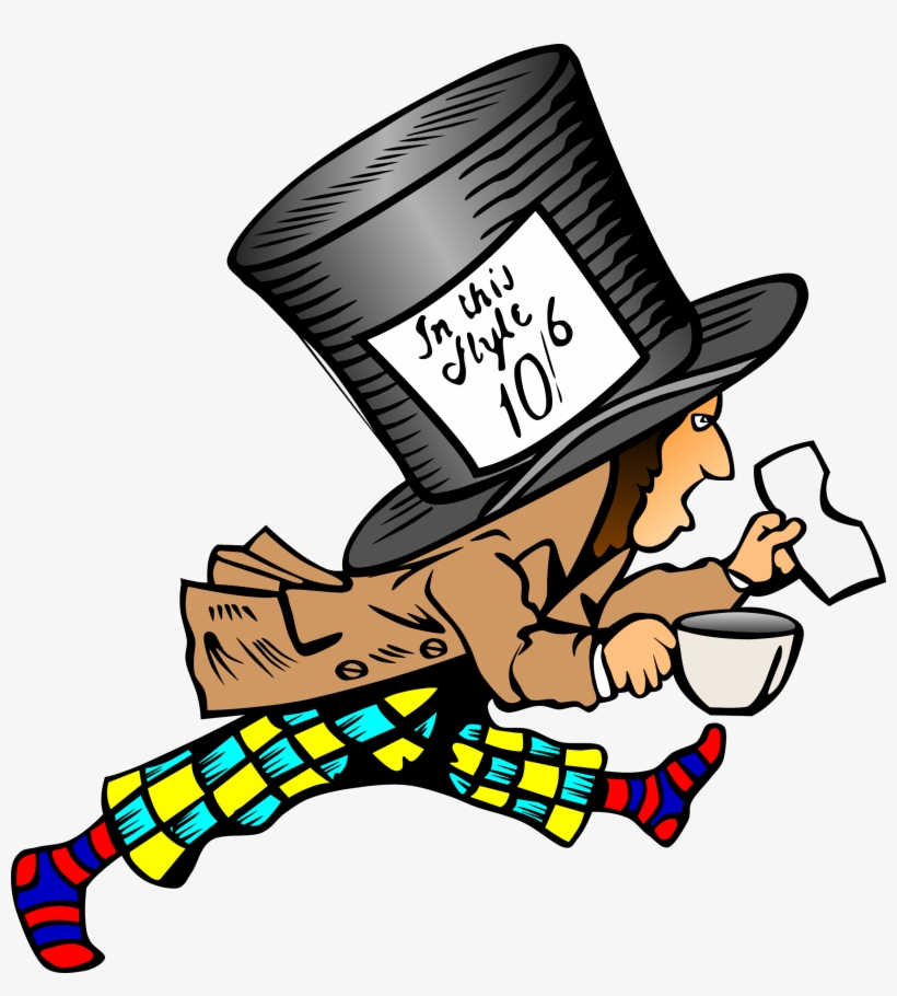 Mad Hatter Alice's Adventures In Wonderland March Hare - Free Clipart Mad Hatter, transparent png download