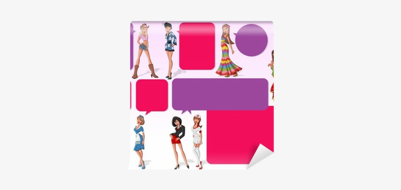 Colorful Template For Brochure With Beautiful Sexy - Cartoon, transparent png download