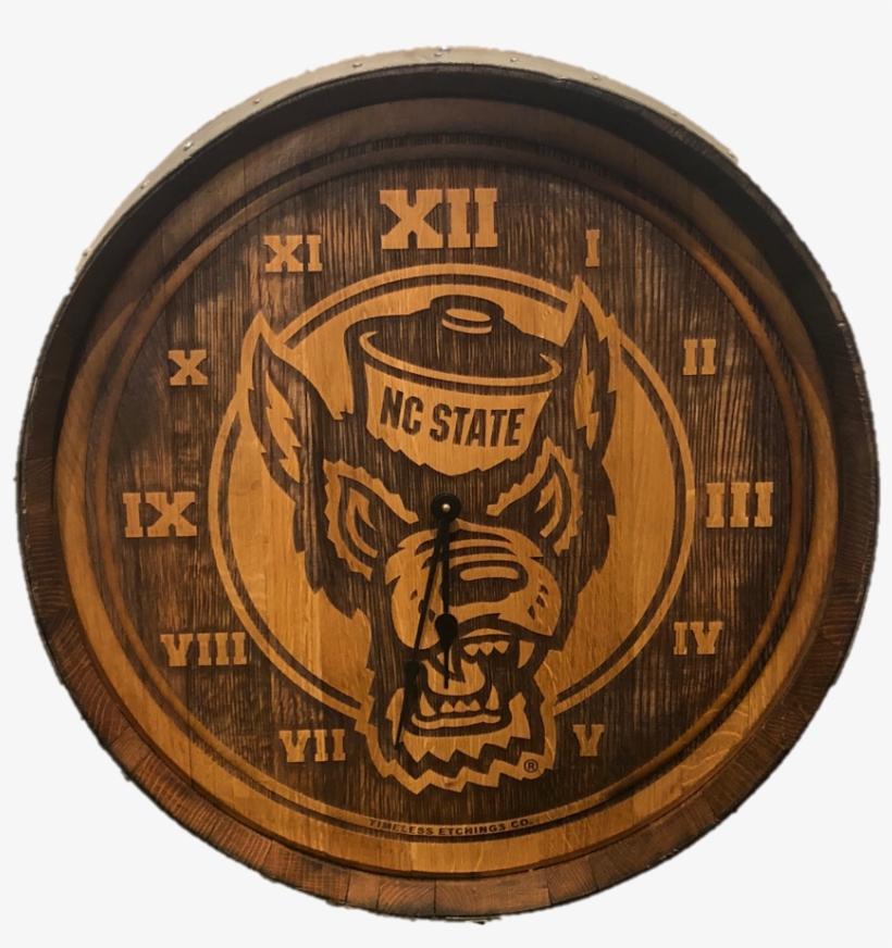 Nc State Wolfpack Authentic Barrelhead Wolfhead Clock - College Covers North Carolina State Wolfpack Pillow, transparent png download