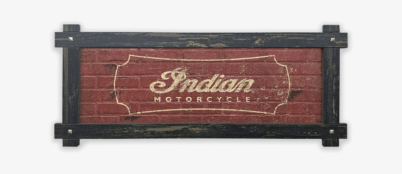 Indian Motorcycle Simple Logo Sign With Wood Frame - Indian Motorcycle, transparent png download