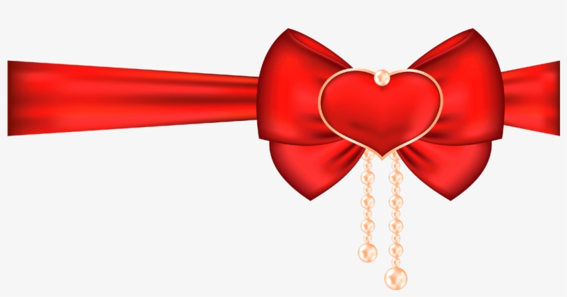 Ribbon Bow Png With Heart - Portable Network Graphics, transparent png download