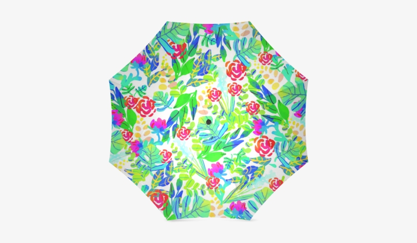 Cute Tropical Watercolor Flowers Foldable Umbrella - Cafepress Jungle Watercolor Flowers F Full/queen Duvet, transparent png download