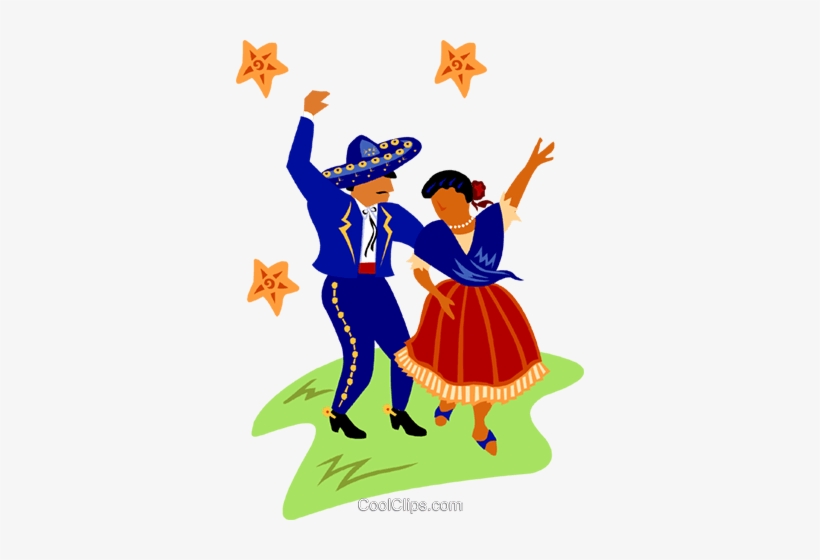 Mexican Dancers Royalty Free Vector Clip Art Illustration - Mexican Dancer Clipart Png, transparent png download