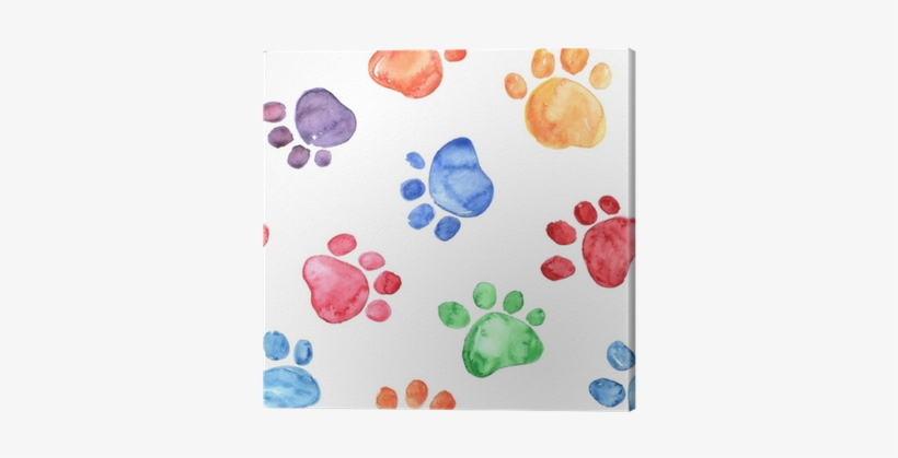 Watercolor Illustration With Animal Footprints Canvas - Inspiredcases Watercolor Paw Prints Case - Galaxy S8, transparent png download