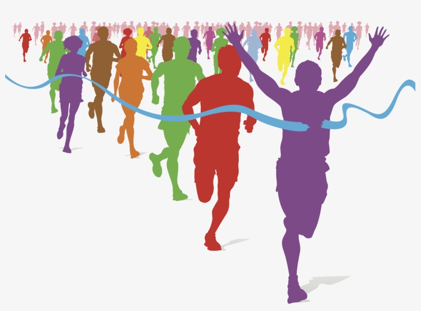 Png Freeuse The Color Run Fun Racing Clip Art - Running Race Clipart, transparent png download