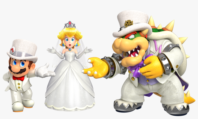Absurdres Blonde Hair Blue Eyes Bowser Brown Hair Dress - Amiibo Super Mario - Wedding Bowser, transparent png download