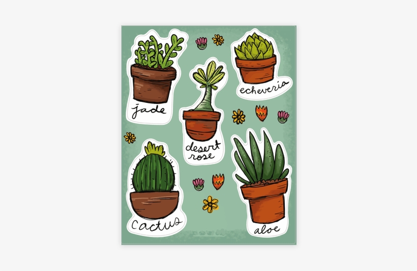 Cute Succulent Sticker/decal Sheet - Succulent Puns, transparent png download