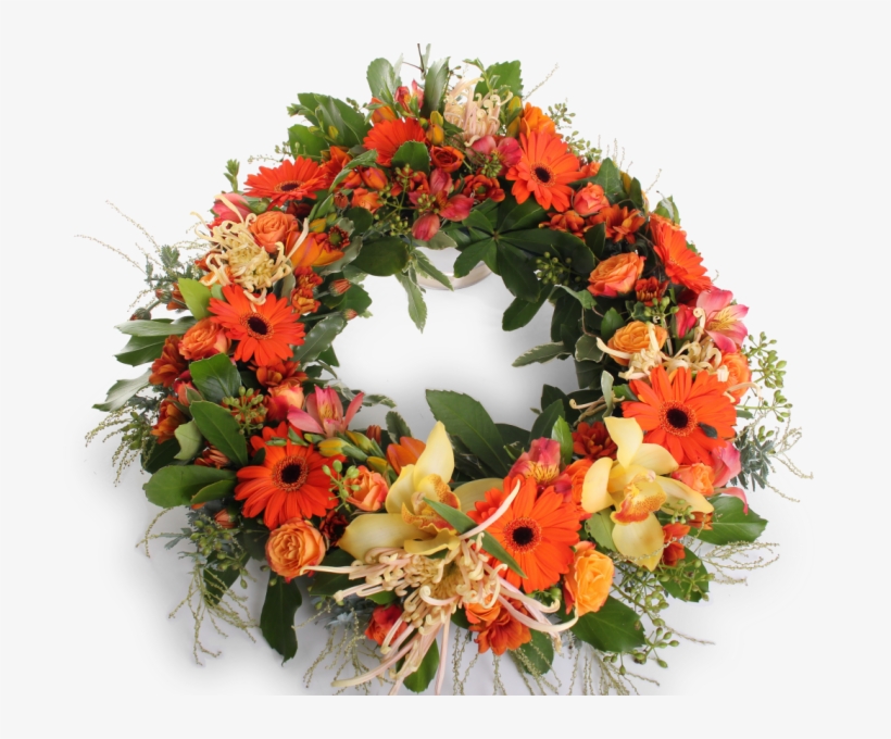 Orange Funeral Wreath - Wreath, transparent png download