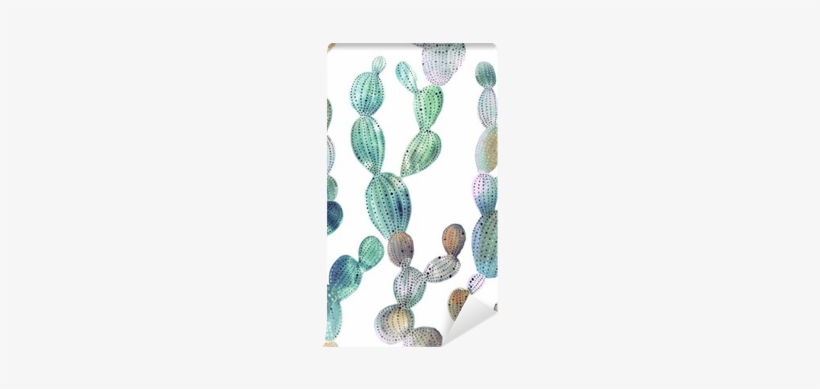 Cactus Pattern In Watercolor Style Vinyl Wall Mural - Fondos De Pantalla De Captu, transparent png download