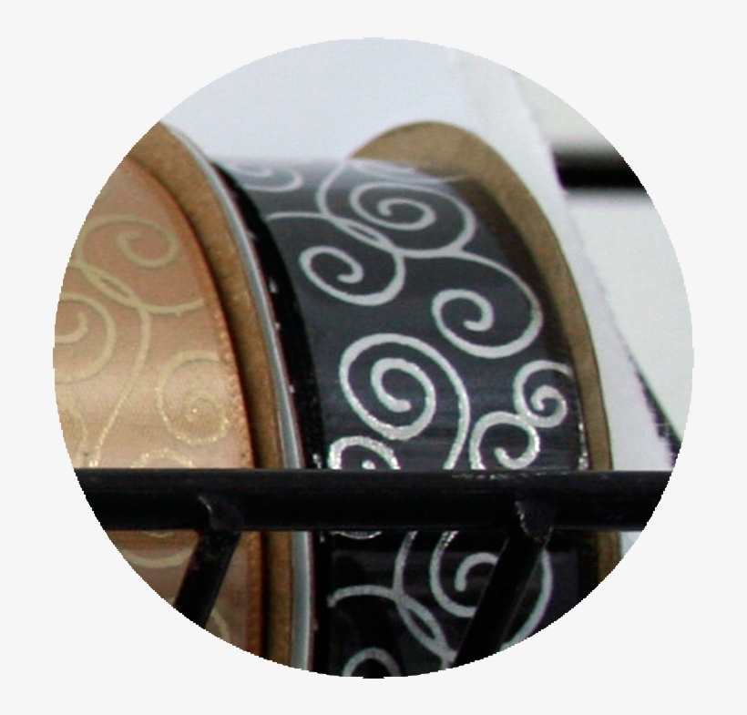 Swirl Pattern Ribbon- Silver/ Black, transparent png download