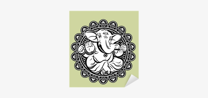 Creative Illustration Of Hindu Lord Ganesha Sticker - Creative Drawing Of Ganesha, transparent png download