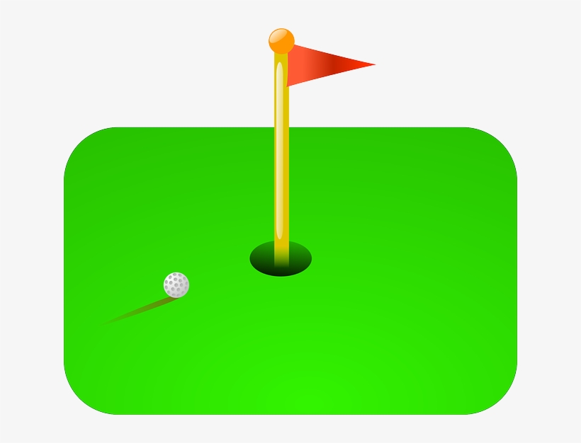 Flag, Green, Soccer, Golf, Recreation, Cartoon, Ball - Golf Green Clip Art, transparent png download