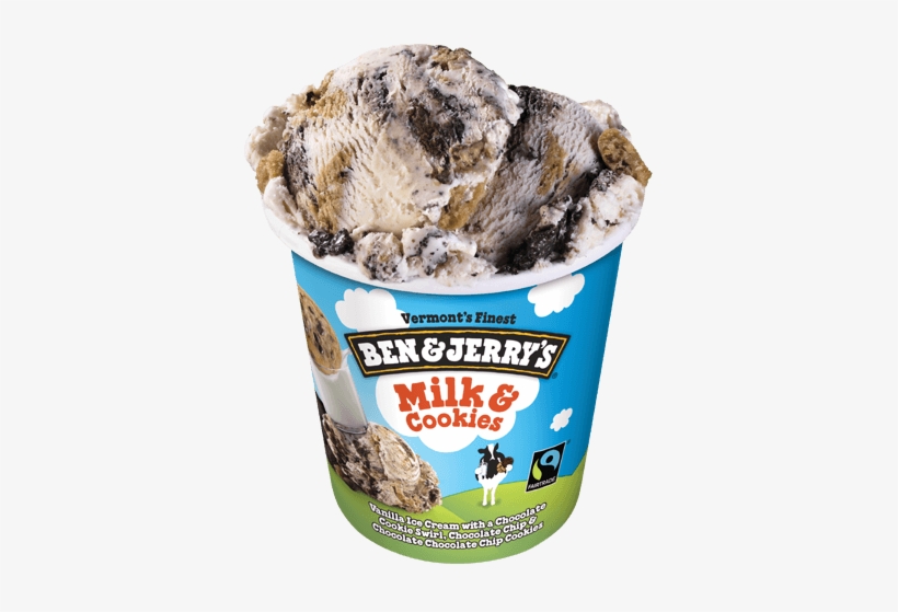 Milk & Cookies Pint - Ben & Jerry's Milk & Cookies Ice Cream - 1, transparent png download