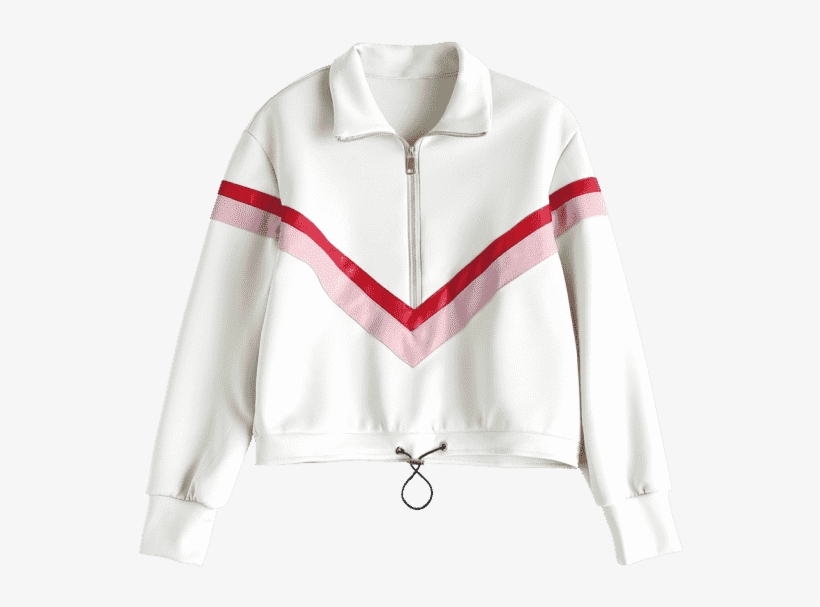 Autumn Faux Leather Stripe Patchwork Half Zipper Hoodie - Faux Leather Panel Half Zipper Sporty Top., transparent png download