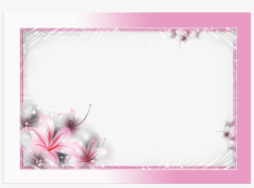 Beautiful Delicate Pink Frame With Flowers - Karizma Album Frame Png, transparent png download