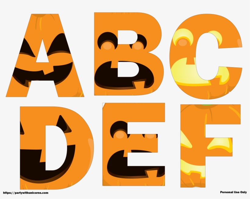 Halloween Letters Printable Jack O Lantern Faces Party, transparent png download