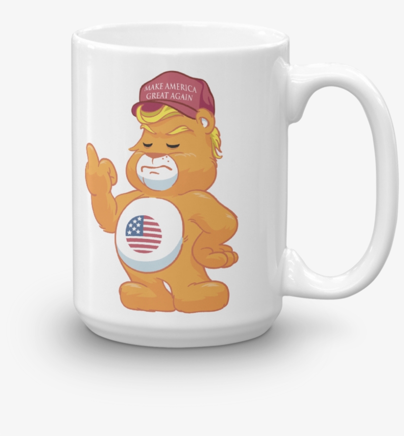Don't Care Bear W/ Make America Great Again Hat Adult - Pink Fri-yay Mug - 15oz, transparent png download