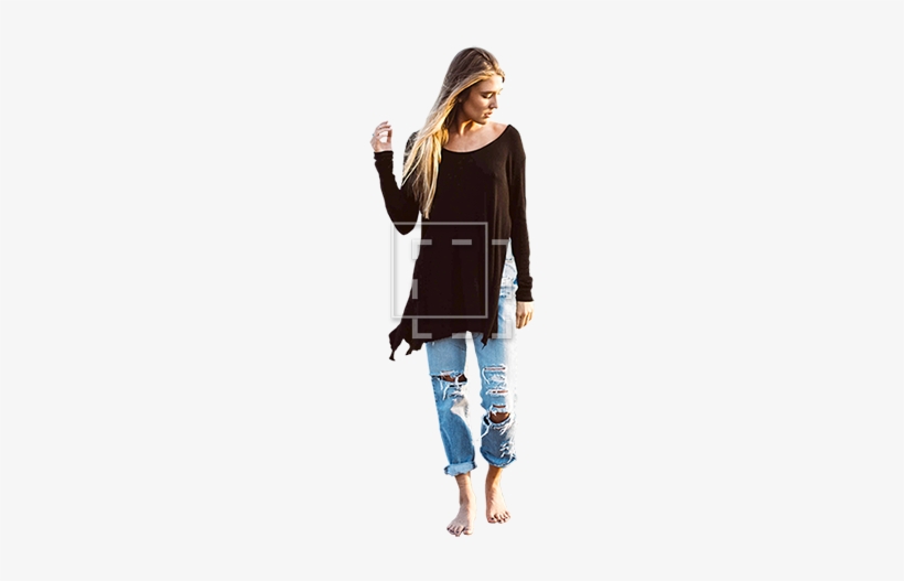 Barefoot Woman With Blonde Hair - Women Going Barefoot, transparent png download