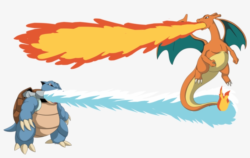 Blastoise Vs Charizard Commission By Ravem - Blastoise, transparent png download