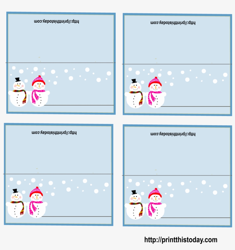 Snow Man And Woman Place Cards For Christmas - Place Card, transparent png download