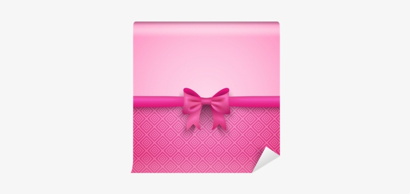 Romantic Vector Pink Background With Cute Bow And Pattern - Box, transparent png download