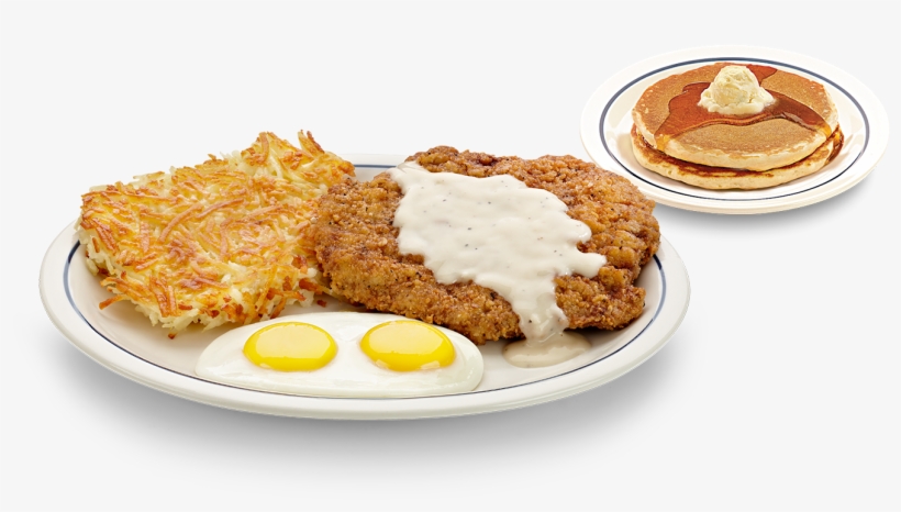 Ihop Country Fried Steak And Eggs - Ihop Buttermilk Biscuit & Gravy, transparent png download