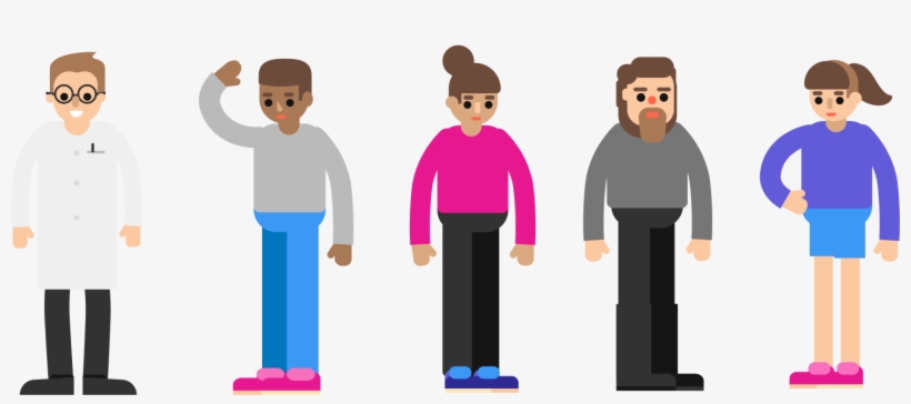 Five People Are Standing In A Line - Person, transparent png download
