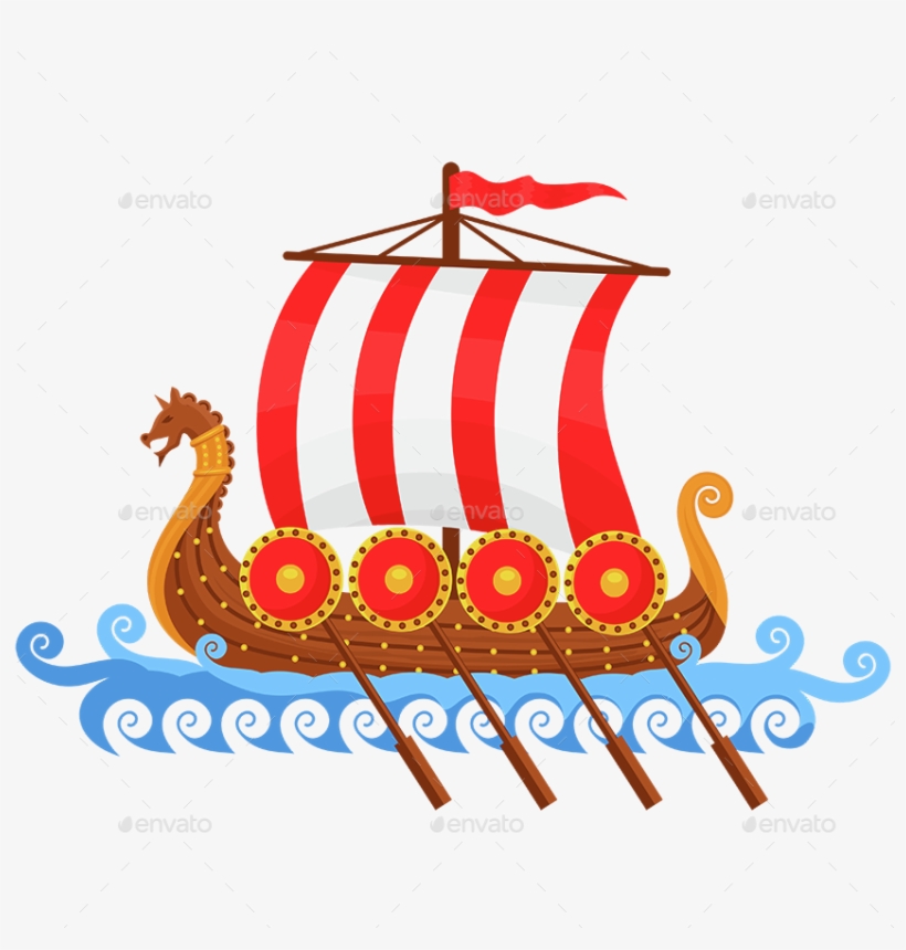 Images/01 Silver Axe 300 Dpi Images/02 Little Viking - Vikings Ship Cartoon, transparent png download