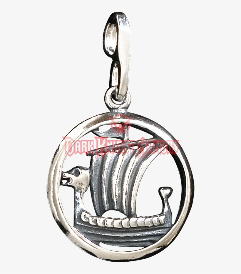 3d Norse Ship Circle Pendant - Pendant, transparent png download