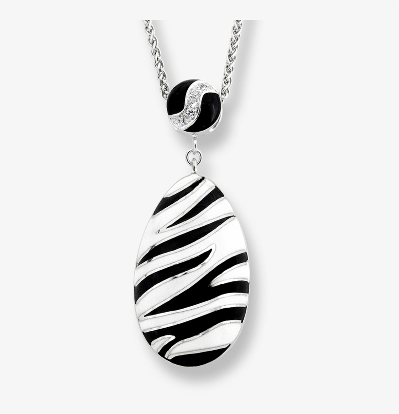 Nicole Barr Designs Sterling Silver Zebra Stripes Necklace-white - Locket, transparent png download