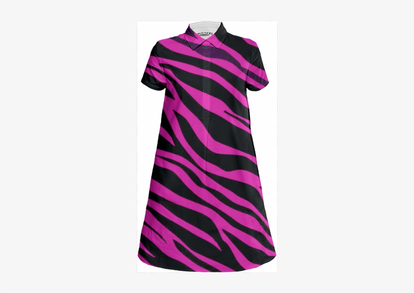 Hot Pink And Black Zebra Striped Shirt Dress $98 - Orchideerosa Zebra Striped Mauspad, transparent png download
